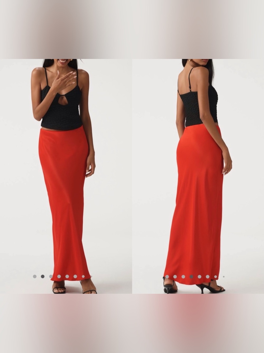 NWT Anthropologie Tilda Maxi Slip Skirt - red - Small